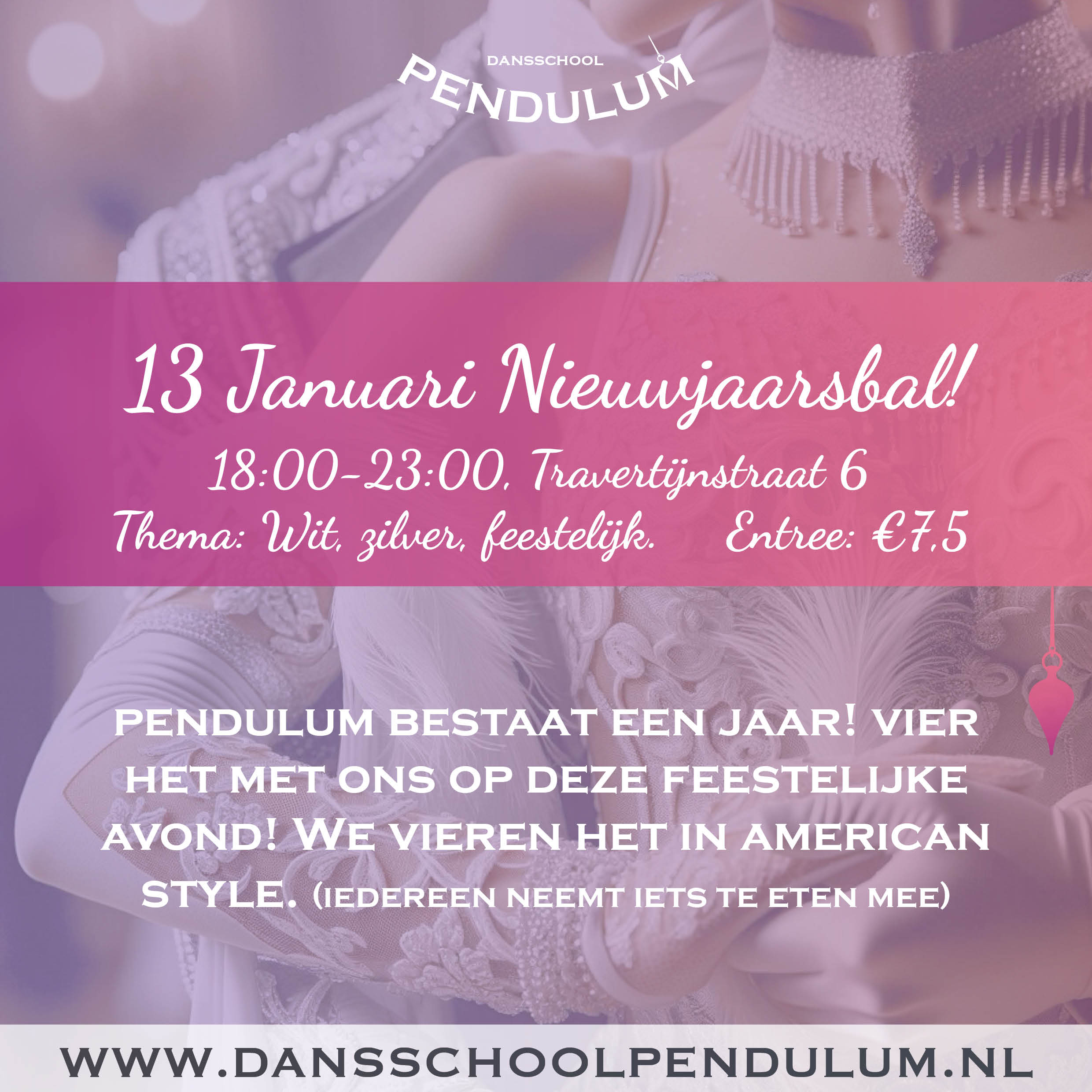 Pendulum poster - Nieuwjaarsbal  13 jan. 2024 18:00 - 23:00