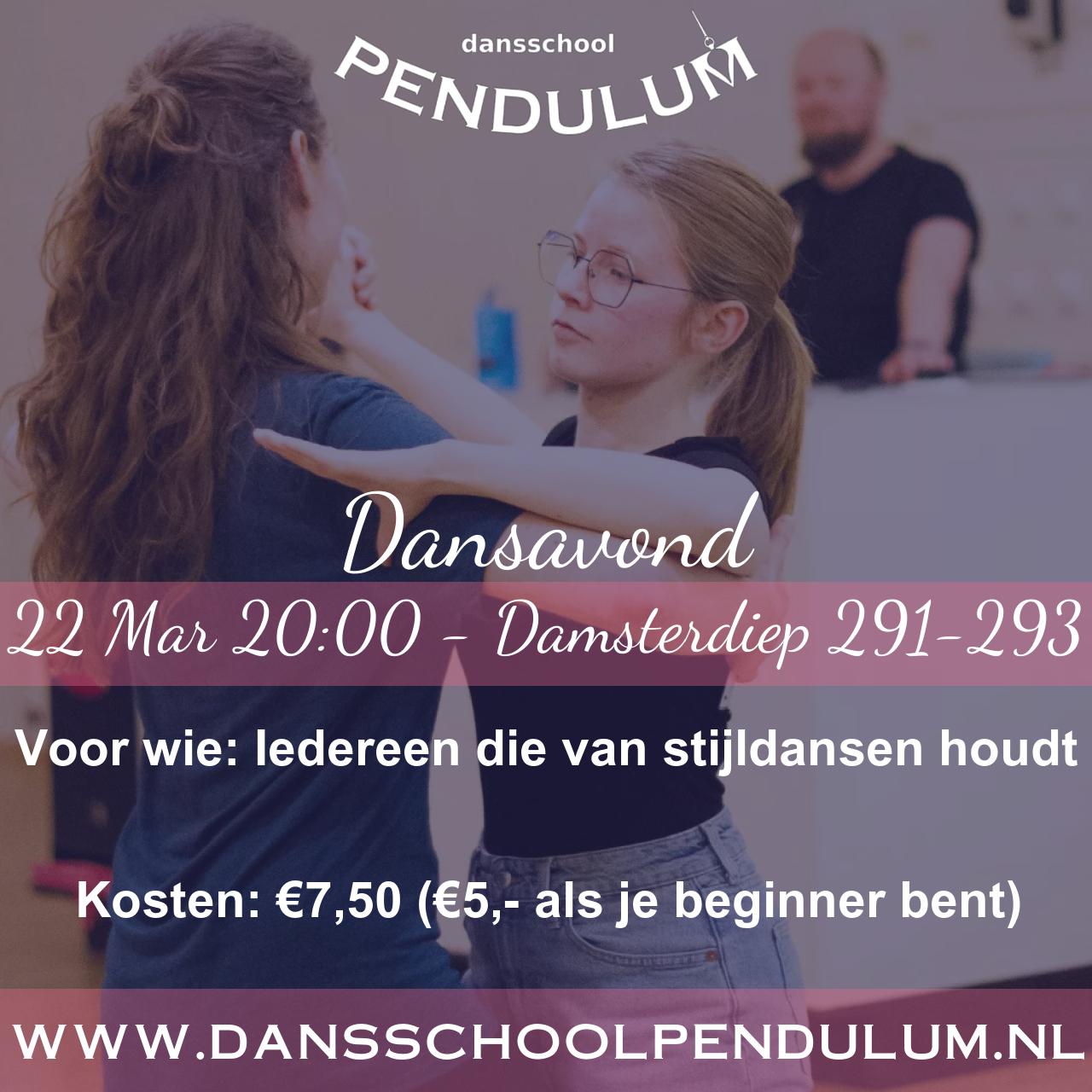 Pendulum poster - Dansavond 22 maart 22 mrt. 2025 20:00 - 23:00