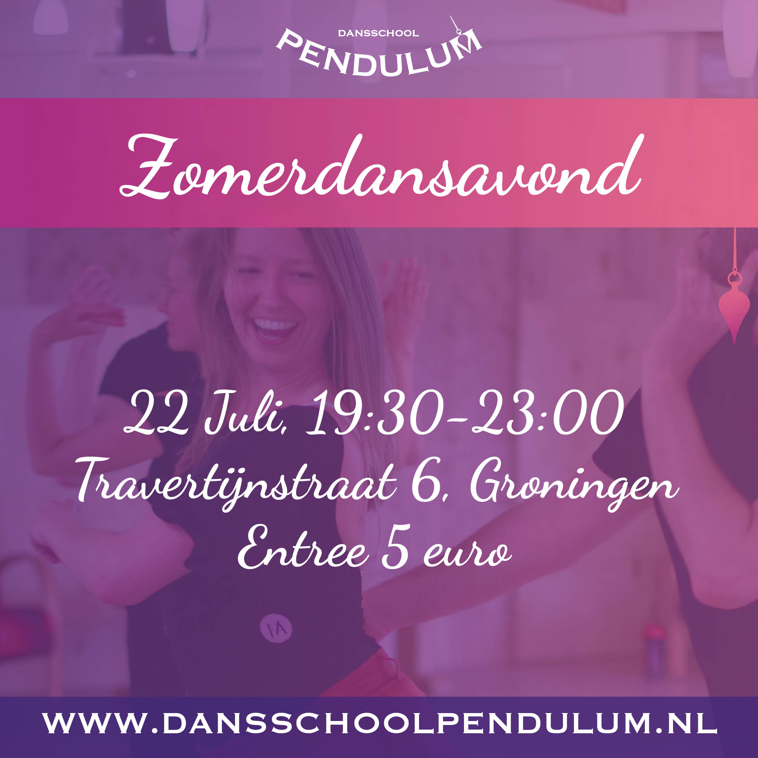 Pendulum poster - Zomerdansavond  22 jul. 2023 19:30 - 23:00