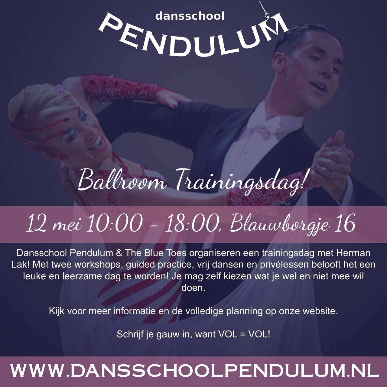 Pendulum poster - Trainingsdag (verplaatst van 11 mei naar 12 mei)  12 mei 2024 10:00 - 18:00